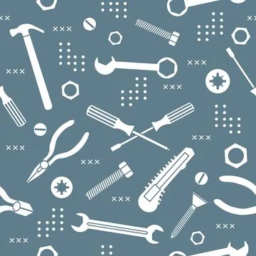 Pattern Repair Construction tool Building Hammer Illustrazione stock