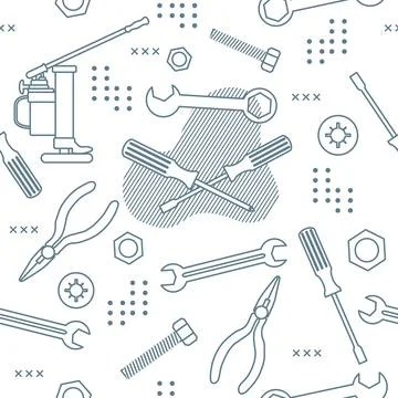 Pattern Repair Construction tool Building Pliers Stock Illustration