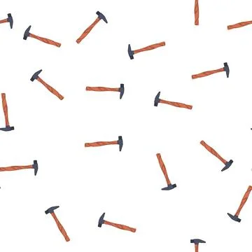 Pattern repair hammer cartoon vector Illustration