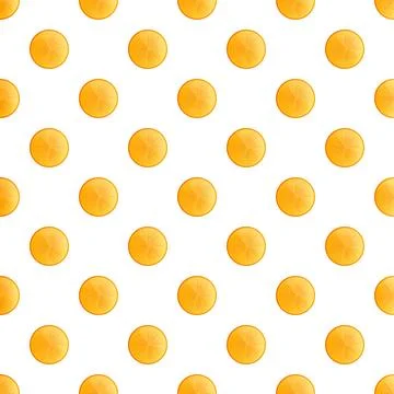 Pattern with repeating orange fruit slices on white background Stock Illustration
