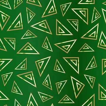 A pattern of repeating triangles on a green Stock Illustration