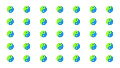 A pattern of repeating Yin and yang symbols. Stock Illustration