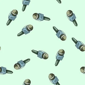 Pattern Reporting news conference microphone with recording sound Illustrazione stock