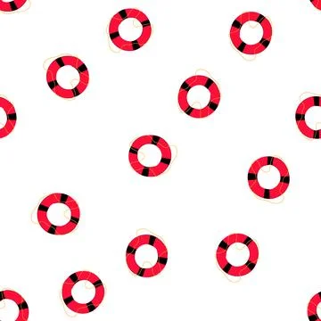 Pattern rescue lifebuoy cartoon vector Illustrazione stock