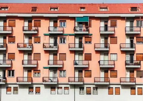 Pattern of residential building front view Foto stock