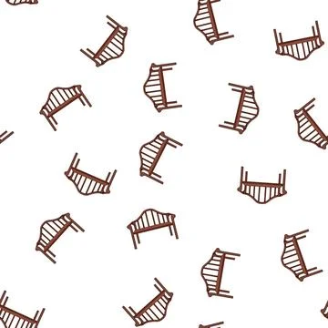 Pattern rest garden outdoor bench cartoon vector Illustrazione stock