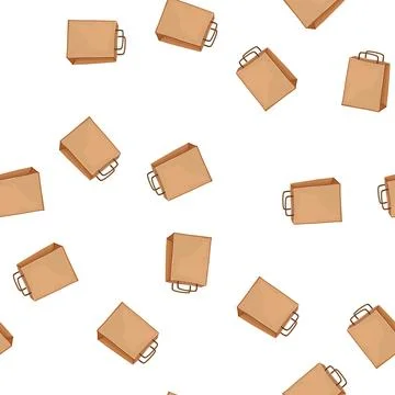 Pattern retail paper bag cartoon vector Illustrazione stock