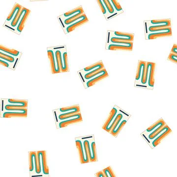 Pattern retro 70s abstract groovy wavy line poster design Stock Illustration