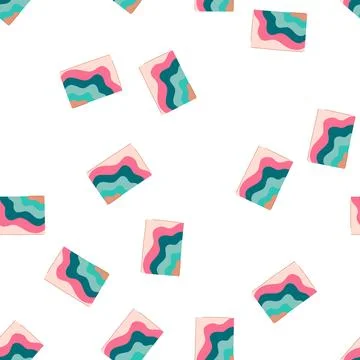 Pattern retro 70s aesthetic wavy abstract background design Illustrazione stock