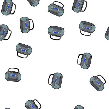 Pattern retro boombox audio cartoon vector Stock Illustration
