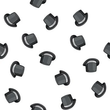 Pattern retro cylinder hat cartoon vector Illustrazione stock