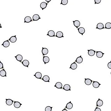 Pattern retro geek glasses cartoon vector 库存插图