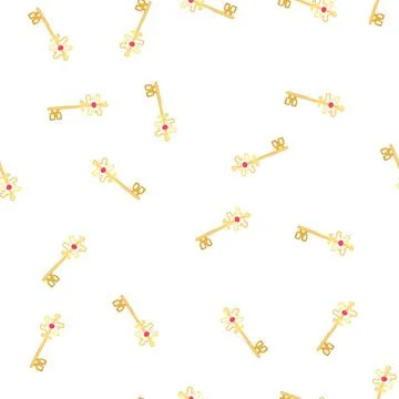 Pattern retro key vintage cartoon vector Stock Illustration