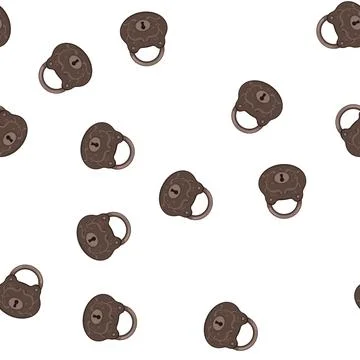 Pattern retro padlock vintage cartoon vector Stock Illustration
