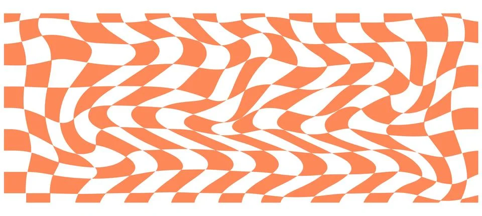 Pattern retro psychedelic checkerboard. Twisted and distorted trendy textur.. Illustrazione stock