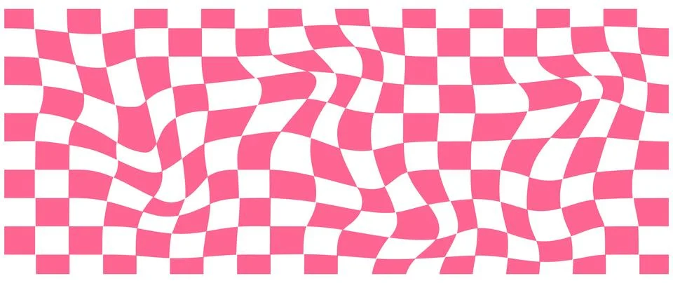 Pattern retro psychedelic checkerboard. Twisted and distorted trendy textur.. Stock Illustration