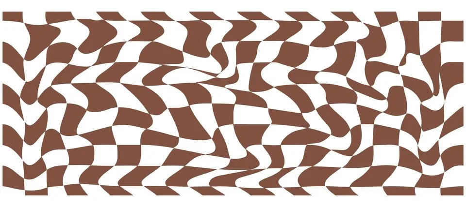 Pattern retro psychedelic checkerboard. Twisted and distorted trendy textur.. Illustrazione stock