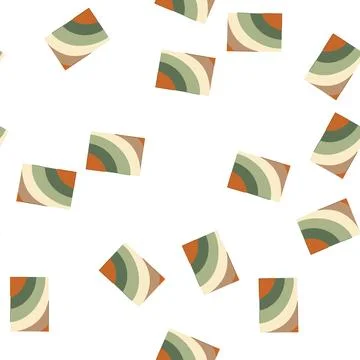 Pattern retro rainbow arch pattern with earthy tones design Stock Illustration