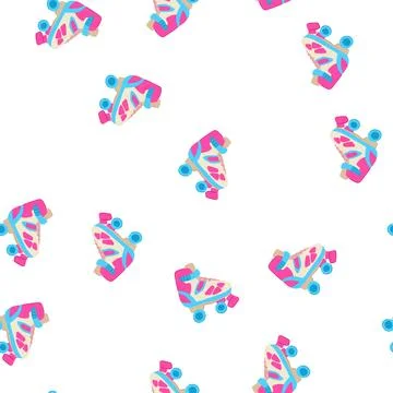 Pattern retro roller skate cartoon vector イラスト素材