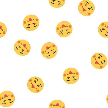 Pattern retro smiley cartoon vector イラスト素材