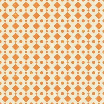 Pattern in retro style with orange dot Stock Illustration