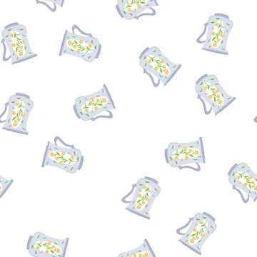 Pattern retro vintage cup cartoon vector Stock Illustration
