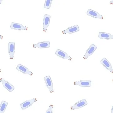 Pattern retro vintage milk bottle cartoon vector Stock Illustration
