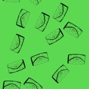 Pattern retro wallet sketch hand drawn 库存插图