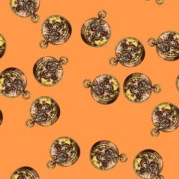 Pattern retrofuturism steampunk device sketch hand drawn Illustrazione stock