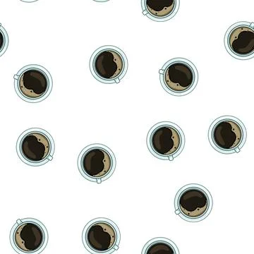 Pattern reusable coffee cup top cartoon vector Stock Illustration