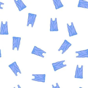 Pattern reusable plastic shopping bag cartoon vector Stock Illustration