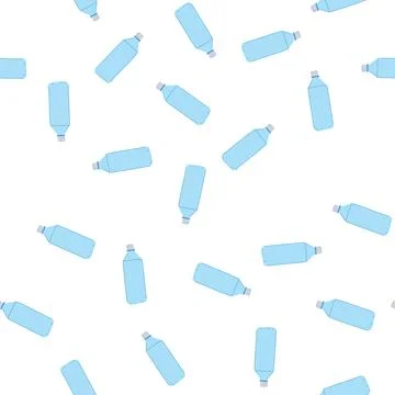 Pattern reusable plastic water bottle cartoon vector Stock Illustration