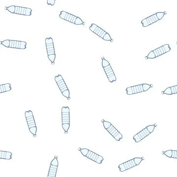 Pattern reusable plastic water bottle cartoon vector Stock Illustration