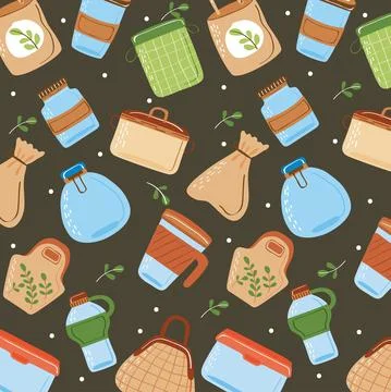 Pattern of reusable products Illustrazione stock