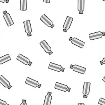 Pattern reusable stainless bottle cartoon vector Stock Illustration
