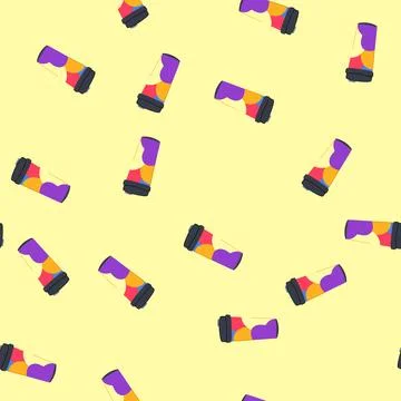 Pattern reusable travel mug displaying an abstract colorful pattern, a modern Illustrazione stock