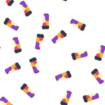 Pattern reusable travel mug displaying an abstract colorful pattern, a modern Illustrazione stock