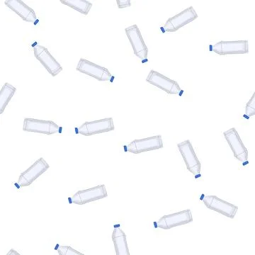 Pattern reuse milk bottle plastic cartoon vector Stock Illustration