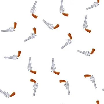 Pattern revolver wild west pistol cartoon vector Illustrazione stock