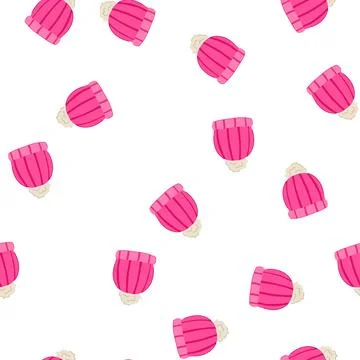 Pattern ribbed winter hat knit cartoon vector 库存插图