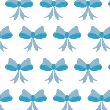 Pattern of ribbon bow on white background Stock Illustration