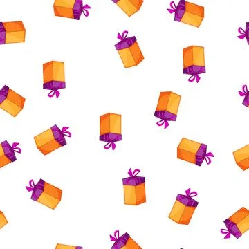 Pattern ribbon gift box cartoon vector 스톡 일러스트