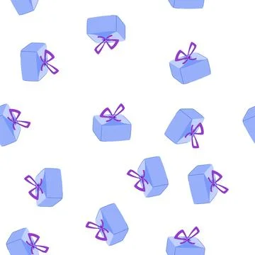 Pattern ribbon gift box cartoon vector Stock Illustration