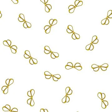 Pattern ribbon gold bow cartoon vector Stock Illustration