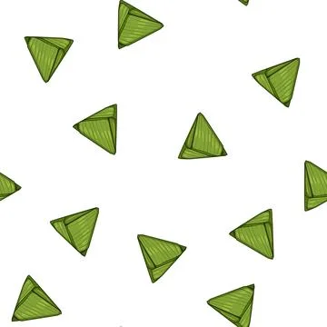 Pattern Rice dumpling wrapped in banana leaf traditional food Illustrazione stock