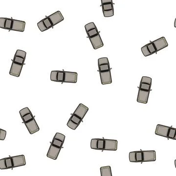 Pattern ride car top view cartoon vector Illustrazione stock