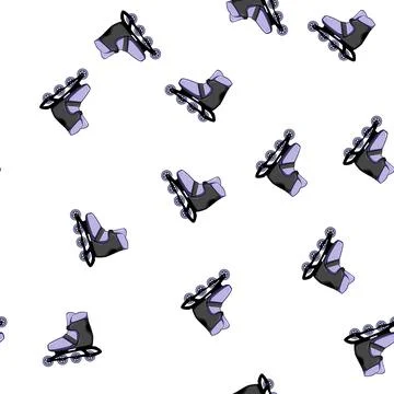 Pattern rink inline skates cartoon vector Stock Illustration