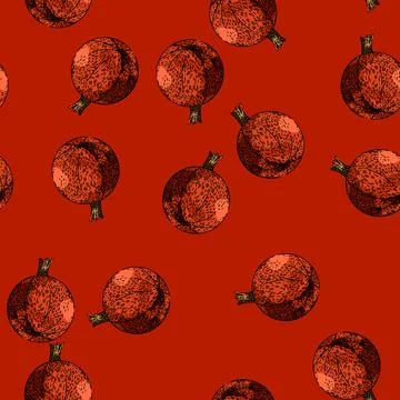 Pattern ripe gooseberry sketch hand drawn Stock Illustration