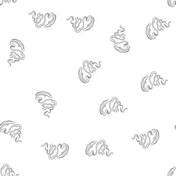 Pattern Rising gray smoke vapor puffing up Illustrazione stock