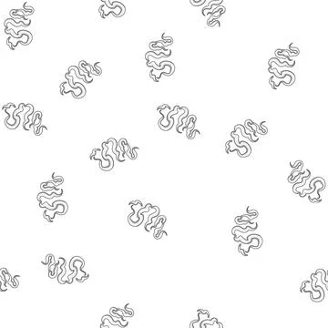 Pattern Rising grey cartoon smoke puff element Illustrazione stock